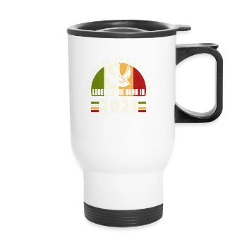 2021 Vintage Geburtstag Legende Geschenk - Thermobecher mit Tragegriff - Weiß - Vorne