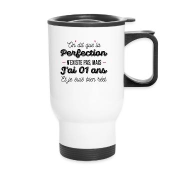 anniversaire 01 ans / bébé de 01 ans / jai 01 ans - Tasse isotherme avec poignée - blanc - Devant