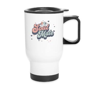Douce âme sœur Saint-Valentin Amour Amitié - Tasse isotherme avec poignée - blanc - Devant