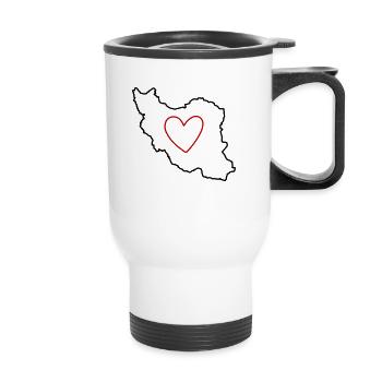 Iran Persia Love Heart - Thermal mug with handle - white - Front