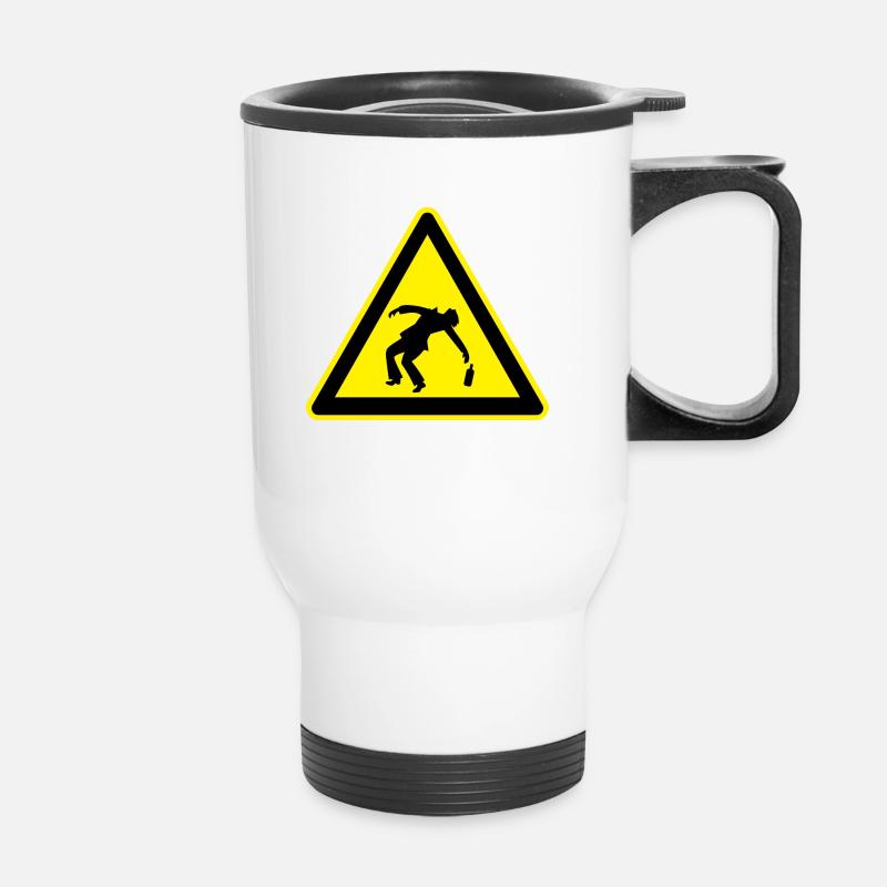 Caution Drunk - Thermal mug with handle - white