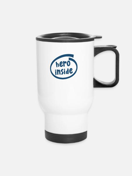 hero inside (1802C) - Thermobecher mit Tragegriff - Weiß