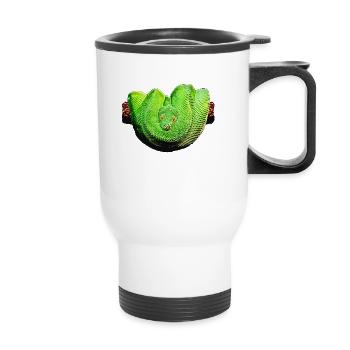 serpent fractalisé - Tasse isotherme avec poignée - blanc - Devant