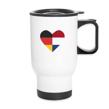 A heart - Germany Netherlands - Thermal mug with handle - white - Front