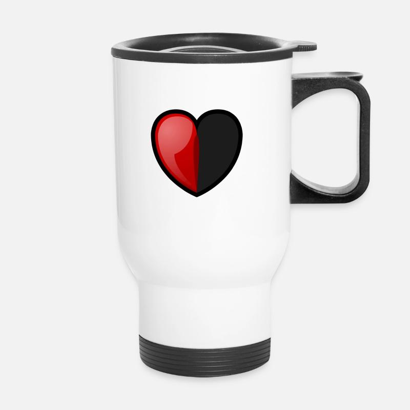 RPG Heart: Half Full - Thermal mug with handle - white