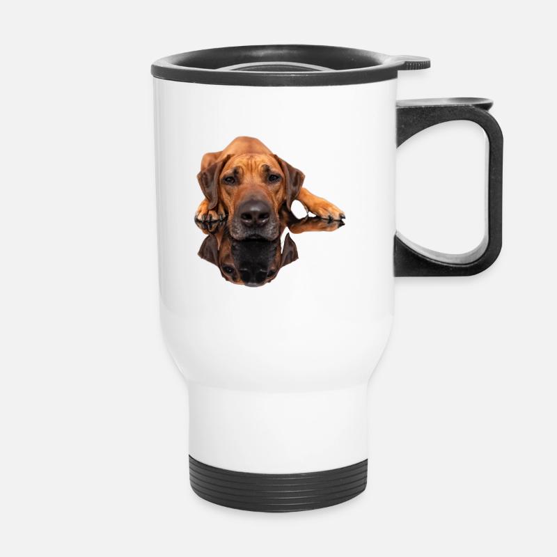 Rhodesian Ridgeback Photo - Mirror Image - Thermal mug with handle - white