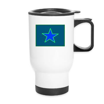 Étoile Vert Bleu - Tasse isotherme avec poignée - blanc - Devant