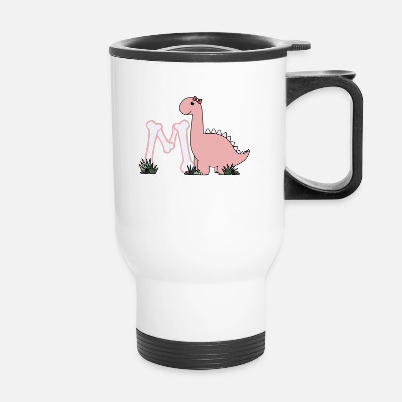 Letter M - Thermal mug with handle - white