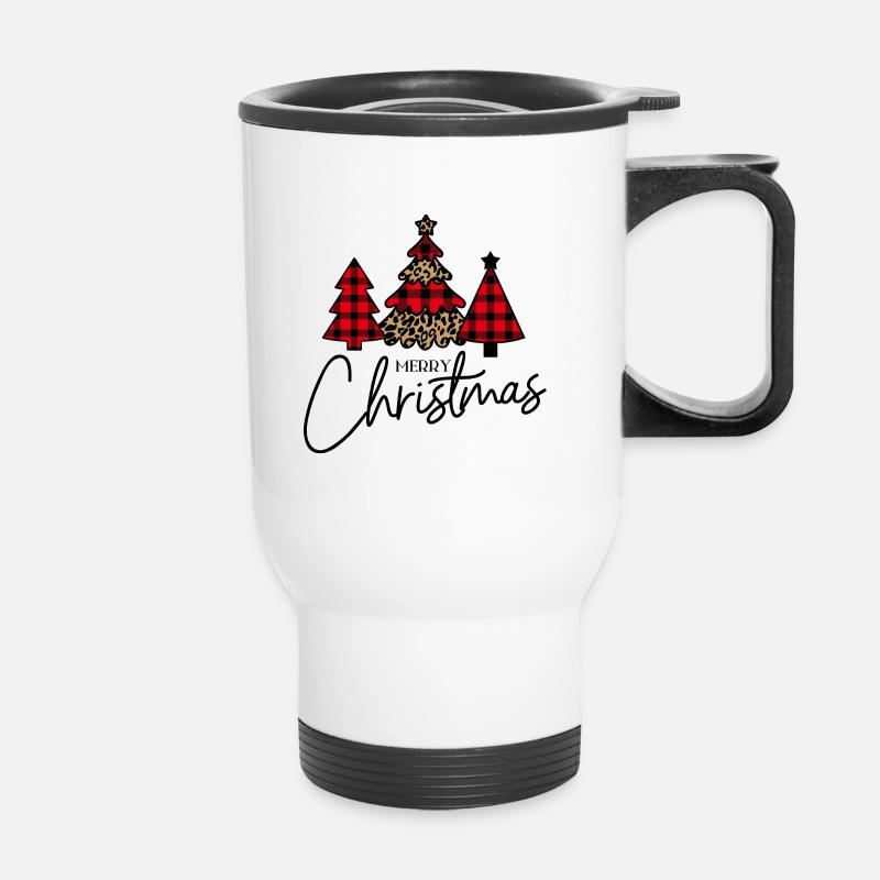 Weihnachtsbaum - Thermobecher mit Tragegriff - Weiß