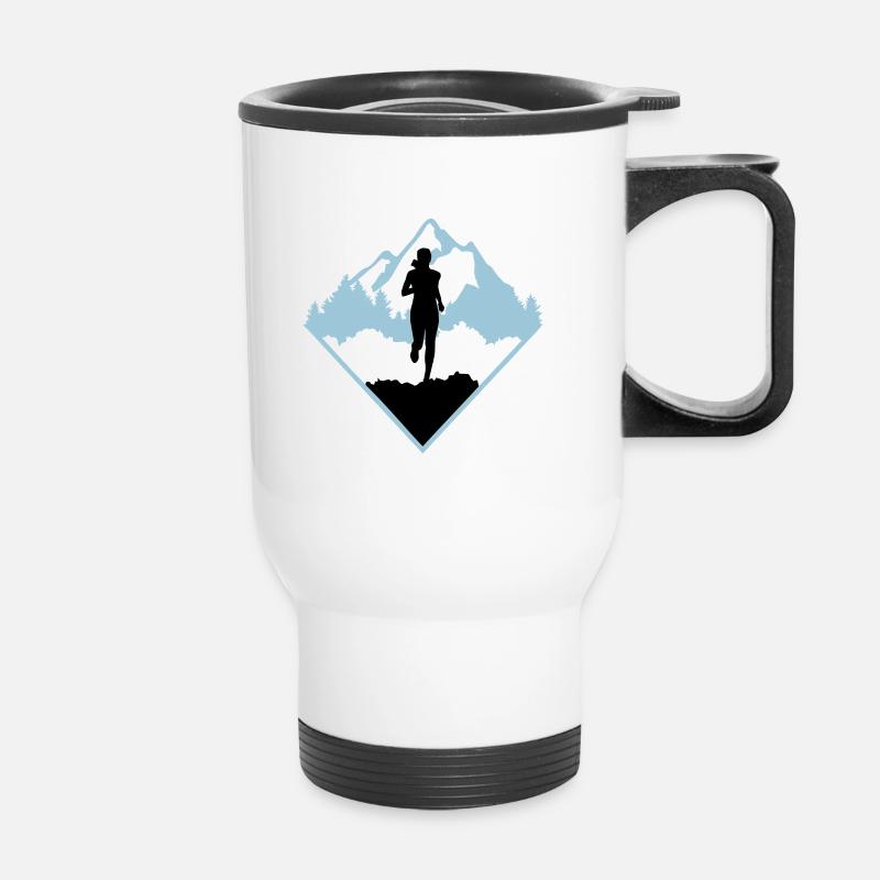 Trail running, coureur, course à pied - Tasse isotherme avec poignée - blanc