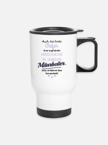 Beste Chefin Tasse - Thermobecher mit Tragegriff - Weiß