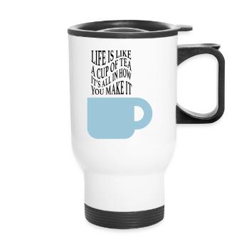 La vie comme le thé - Tasse isotherme avec poignée - blanc - Devant