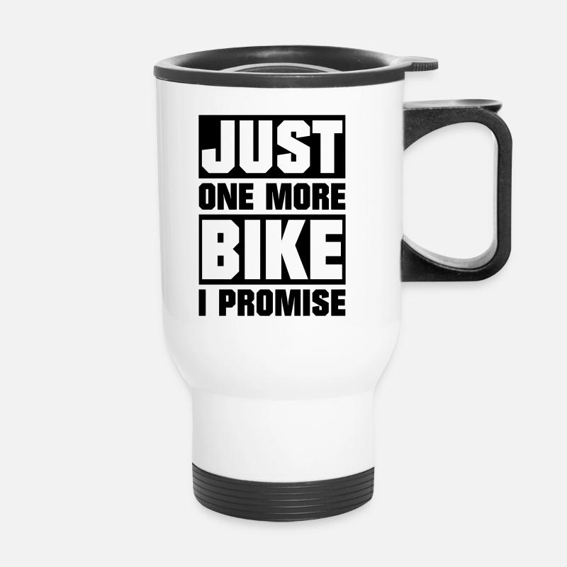just one more bike - Thermobecher mit Tragegriff - Weiß