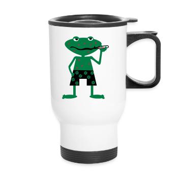 kranker frosch - Thermobecher mit Tragegriff - Weiß - Vorne