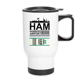 HAM Airport International Flughafen - Thermobecher mit Tragegriff - Weiß - Vorne