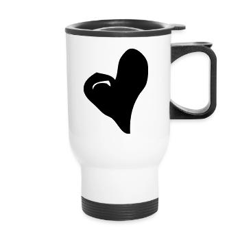 cœur - Tasse isotherme avec poignée - blanc - Devant
