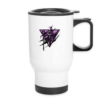 triangle de mage noir - Tasse isotherme avec poignée - blanc - Devant