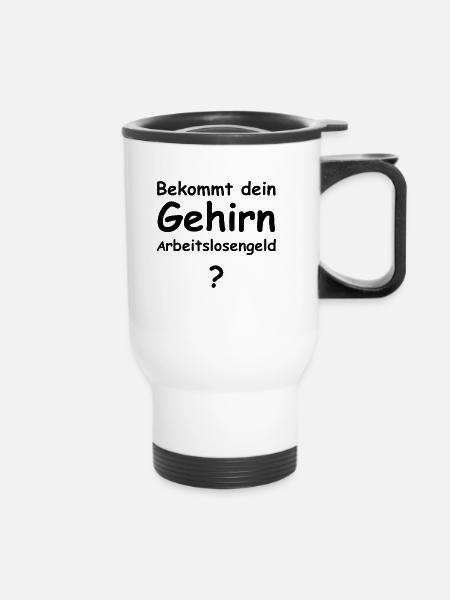 Gehirn - Thermobecher mit Tragegriff - Weiß