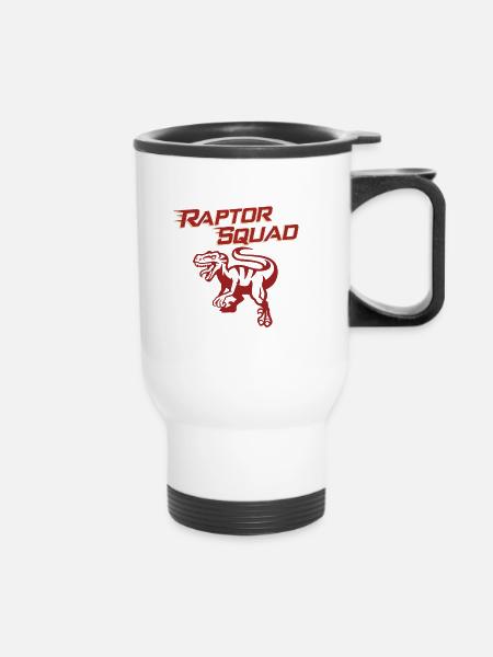 Raptor-Trupp - Thermobecher mit Tragegriff - Weiß