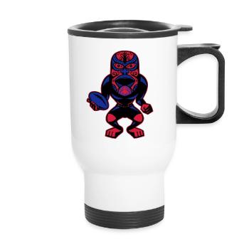 mask_blak - Thermal mug with handle - white - Front