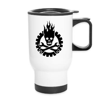 mechanic skull - Tasse isotherme avec poignée - blanc - Devant