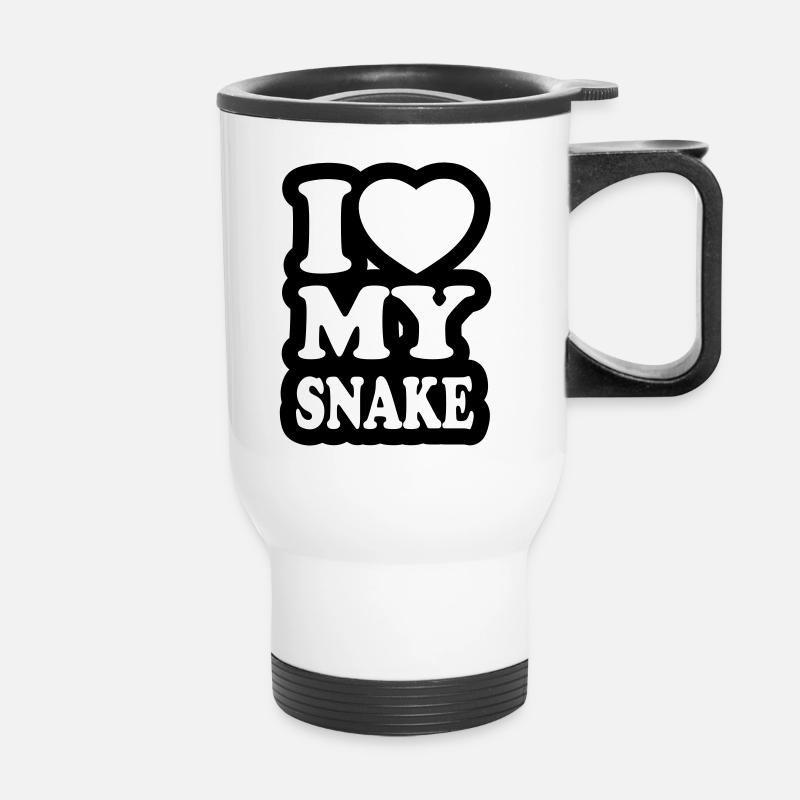 I love my snake - Thermal mug with handle - white