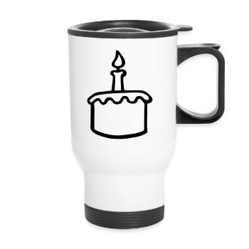 gateau danniversaire - Tasse isotherme avec poignée - blanc - Devant