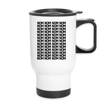 Nom Nom Nom - Thermobecher mit Tragegriff - Weiß - Vorne