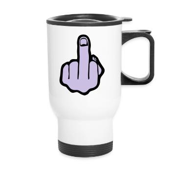 fuck you, middle finger - Tasse isotherme avec poignée - blanc - Devant