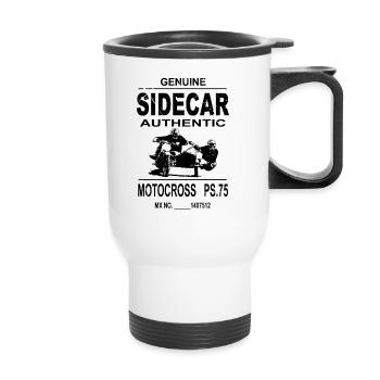 Sidecar Moto Cross - Thermobecher mit Tragegriff - Weiß - Vorne