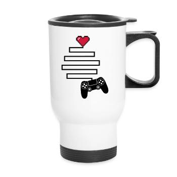 Love Connection (Gaming) - Thermobecher mit Tragegriff - Weiß - Vorne
