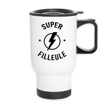 Filleul Filleule Baptême Parrain Marraine - Thermal mug with handle - white - Front