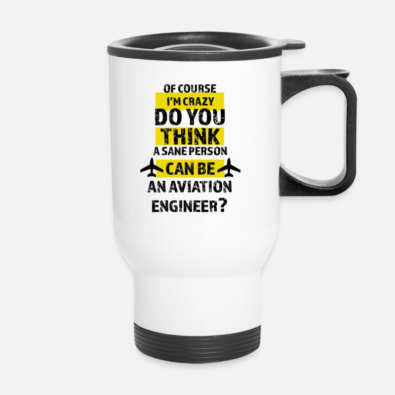 Aviation engineer, airplanes - Thermal mug with handle - white