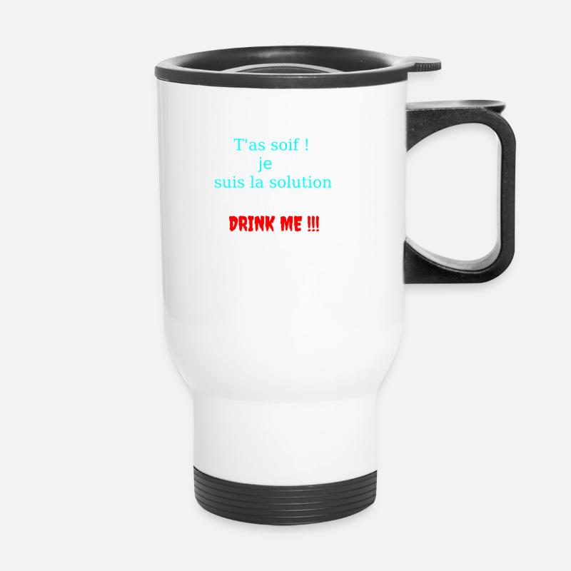 Gourde fun - Tasse isotherme avec poignée - blanc