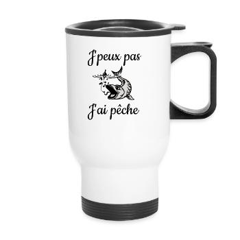 J'peux pas J'ai pêche - Tasse isotherme avec poignée - blanc - Devant