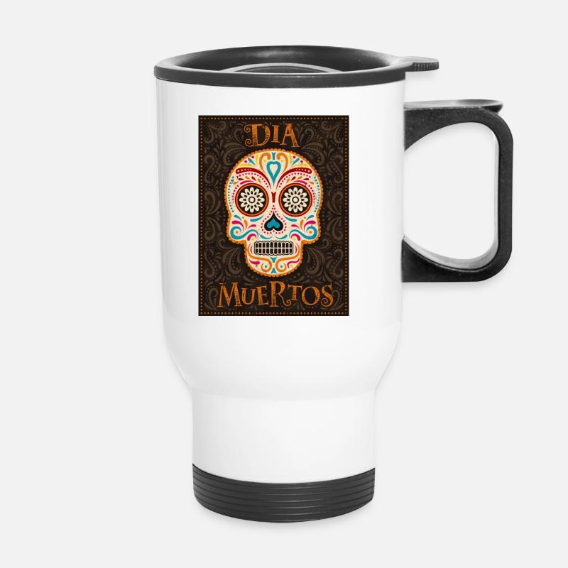 Dia Muertos - Thermal mug with handle - white