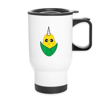 Uni Corn Corn on the Cob Unicorn - Thermal mug with handle - white - Front