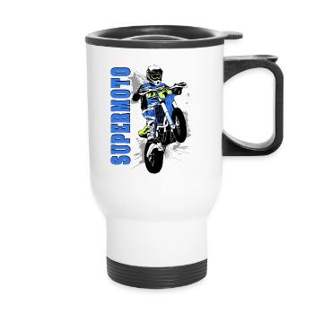 Supermoto - Supermotard - Tasse isotherme avec poignée - blanc - Devant