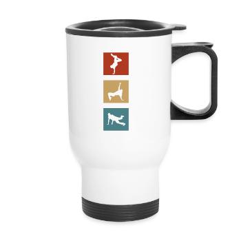 Breakdance retro bboy breaker - Thermal mug with handle - white - Front