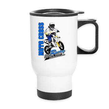 Children's motocross - KIDS MX - Thermal mug with handle - white - Front
