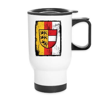 Drapeau de la Carinthie Cadeau du lac de Carinthie Autriche - Tasse isotherme avec poignée - blanc - Devant