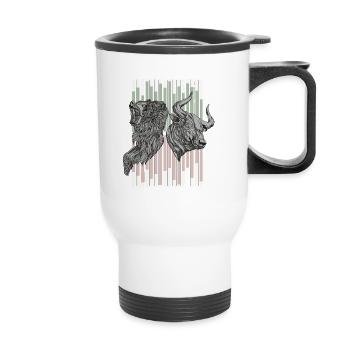 Trading Equities Investment Bulls Bear Market - Thermal mug with handle - white - Front