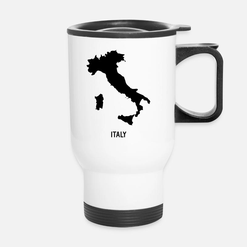 Italy - Landmap Map - Thermal mug with handle - white