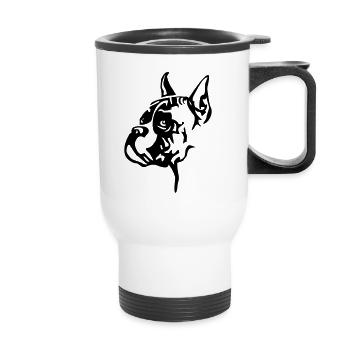 Tête de boxeur amarré - Tasse isotherme avec poignée - blanc - Devant