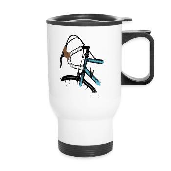 Vélo de route Vélo Retro Design - Tasse isotherme avec poignée - blanc - Devant