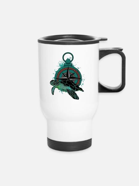 Turtle Compass - Thermobecher mit Tragegriff - Weiß