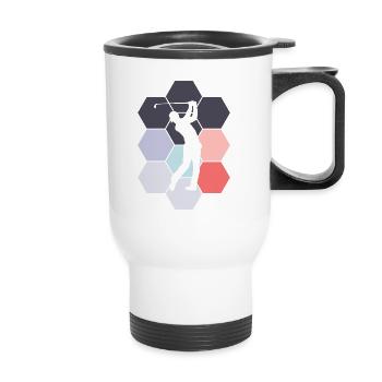 Golfers Golfers Abstract Golf Golf - Thermal mug with handle - white - Front