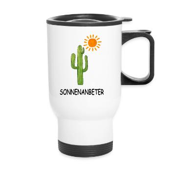 sommer sonnenanbeter - Thermobecher mit Tragegriff - Weiß - Vorne