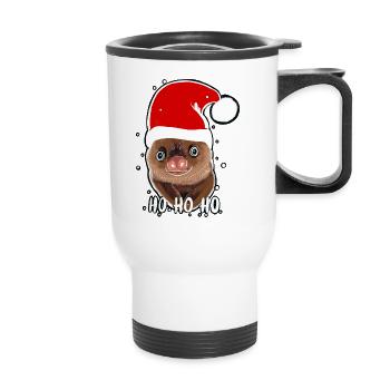 Merry Slothmas - Jolly Sloth - Merry Christmas - Thermal mug with handle - white - Front