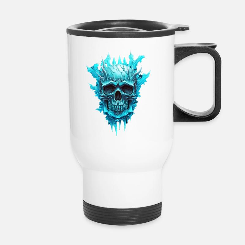 Crâne glacé - Tasse isotherme avec poignée - blanc